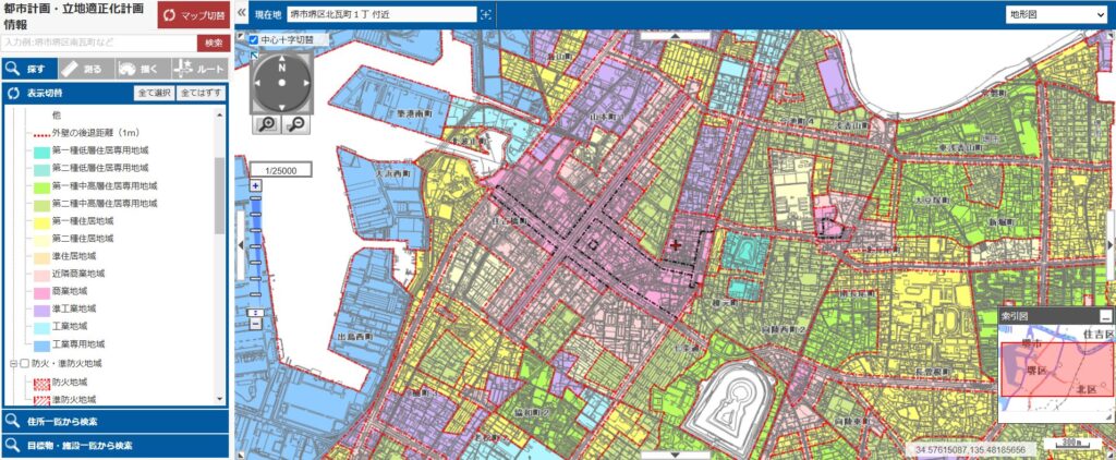 堺市の用途地域マップ